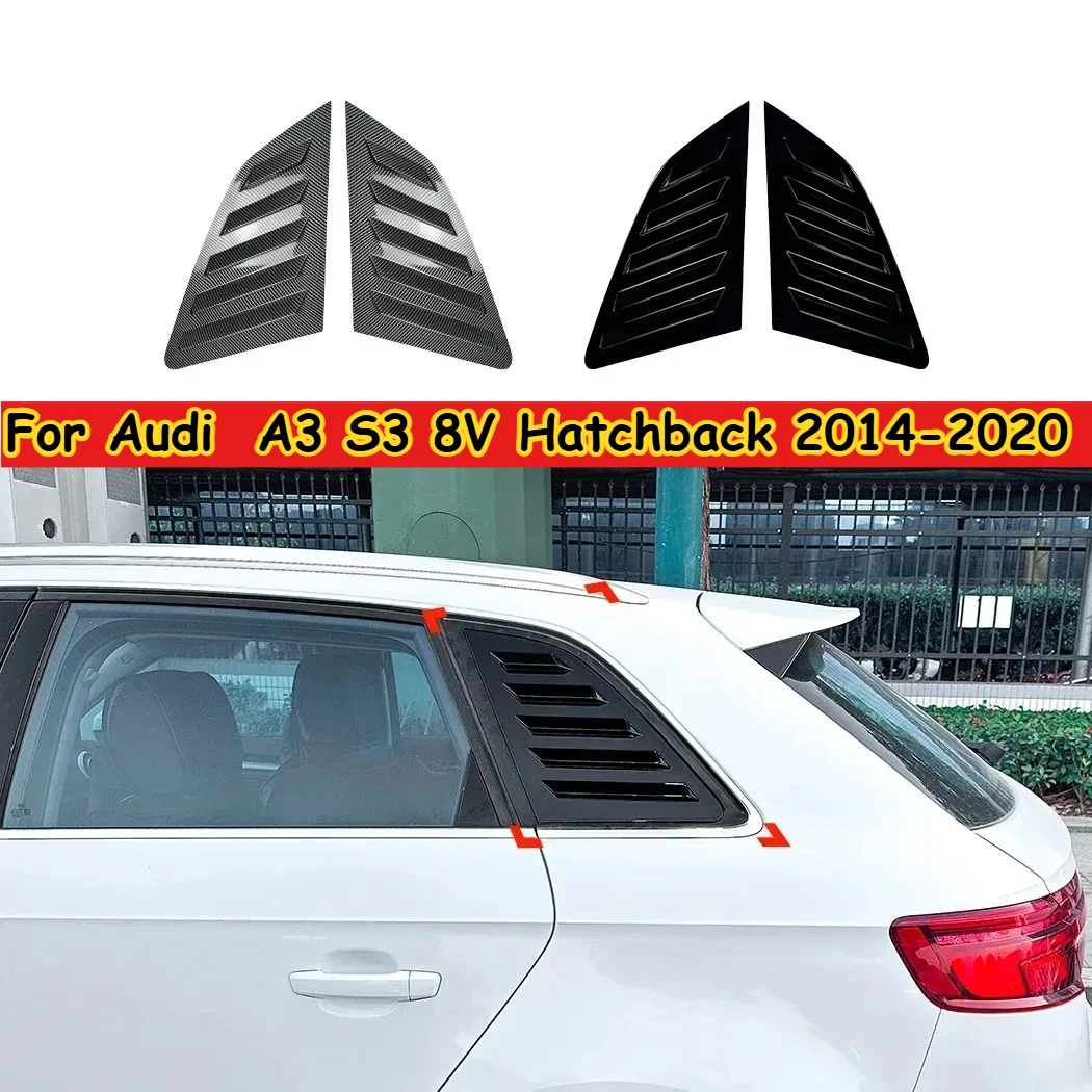 

Car Rear Blinds Triangle Louver Rear Window Side Air Vent Shutter Sticker For Audi A3 S3 8V Hatchback 2014-2020 Accessories