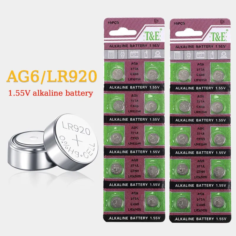 AG6 LR920 Batteries LR921 371 SR920SW 171 SR69 SR920 371 370 371A G6A Lr69 1.55V Alkaline Button Cell for Watch Battery