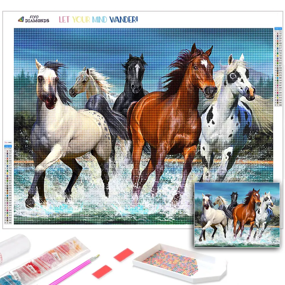 

Diamond Painting Horse Mosaic Art Diamond Embroidery Animal Full Square Picture Rhinestones Cross Stitch Home Decor cuadros