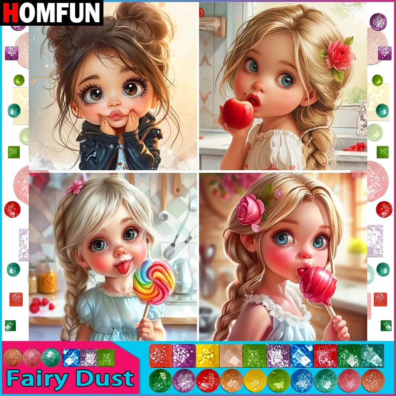 

Картина из страз HOMFUN «Фея пыль» 5D «сделай сам», полное Алмазная вышивка из смолы, вышивка крестиком, домашний декор