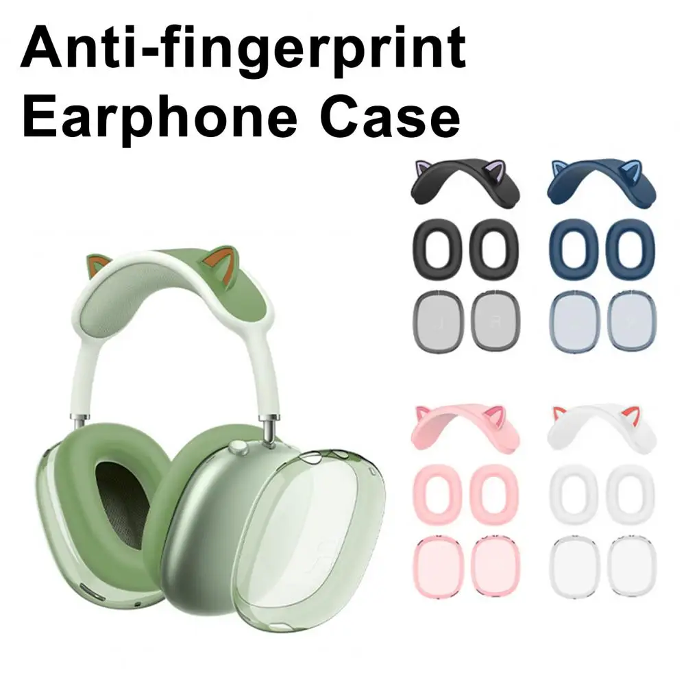 Headphone Protective Cover 360-Degree Protection Anti-Slip Waterproof TPU Headphone Cover Silicone Protector for AirPods Max