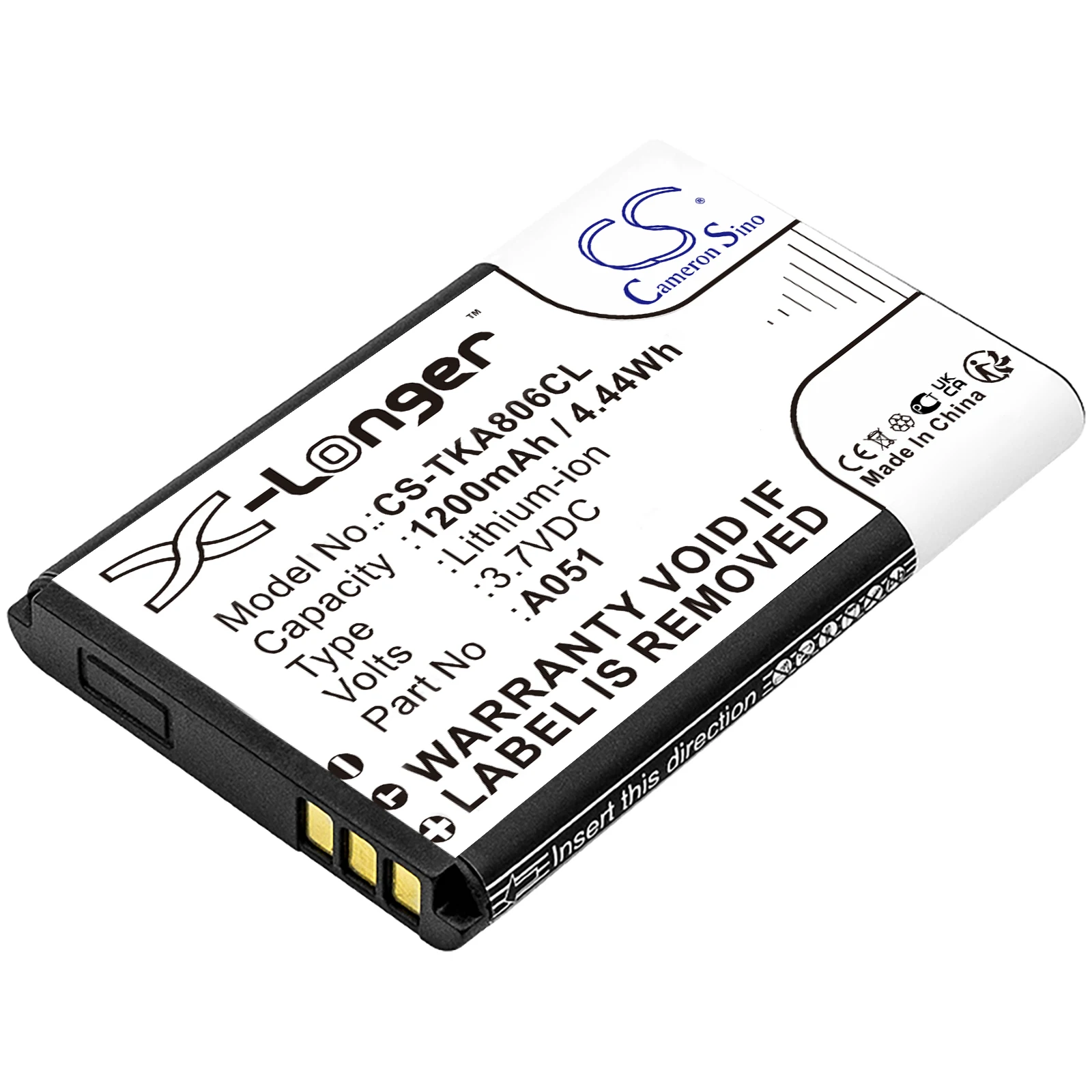 Batería de repuesto CS para Toshiba, Vertical, Snom, T-Com, Telekom, Poly, NEC IP4100 PN:10000060, RTR001F02 1200mAh / 4.44Wh