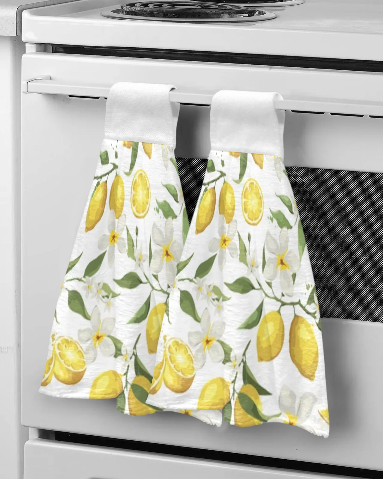 

Summer Pattern With Lemon Branch Hand Towels For Bathroom Absorbent Microfiber Kitchen Towel Tableware Cleaning Towel