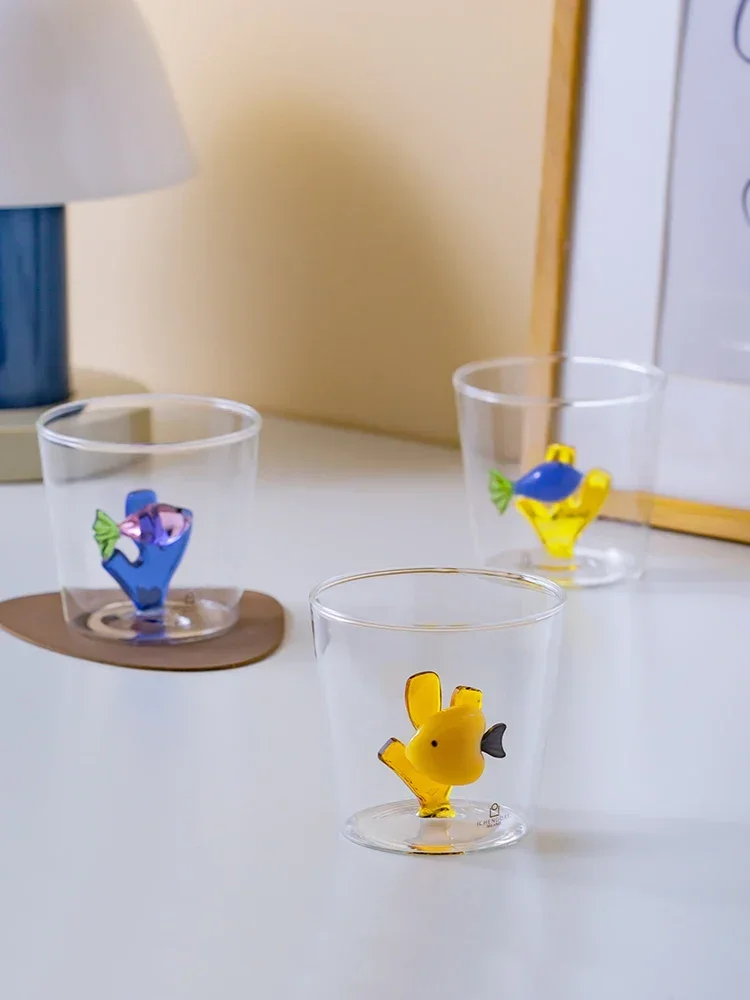 Undersea Paradise Cute Glass Creative Fish Juice Glass Home