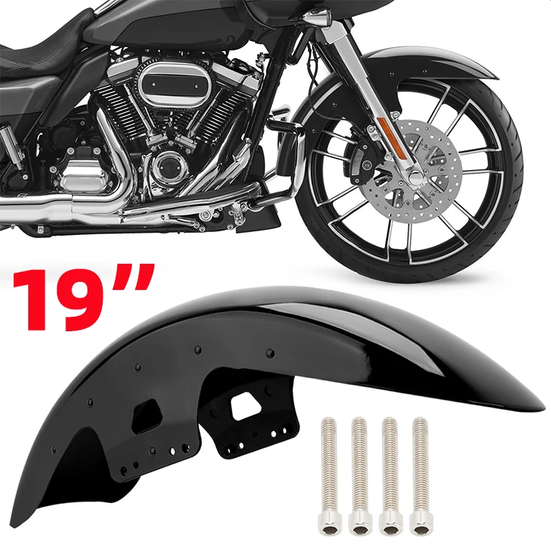 

Steel Motorcycle 19'' Vivid Black Front Fender Mudguard For Harley Touring Electra Glide Street Glide Tri Ultra Road King 14-Up