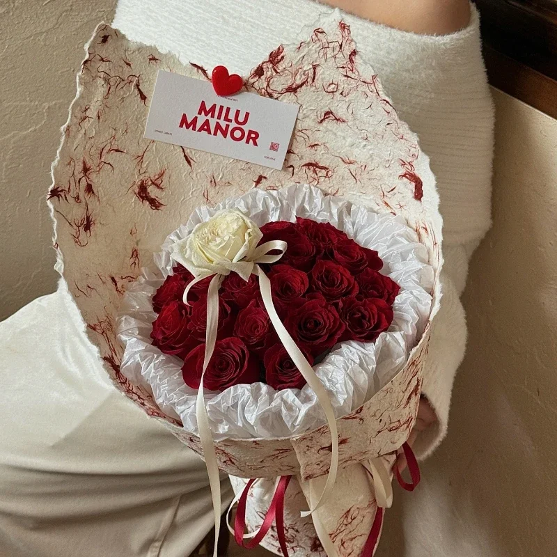 Ink Dyed Flower Packaging Paper DIY Handmade Package Papers Florist Bouquet Wrapper Mother's Day Present Decorative Items