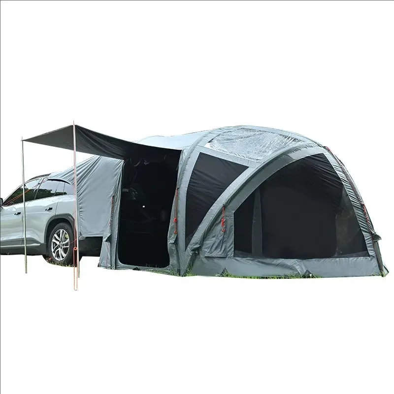 Outdoor Camping Double Layer TPU Inflatable Column Rear Car Tent SUVs Portable Tunnel-style Waterproof 210D Oxford Fabric