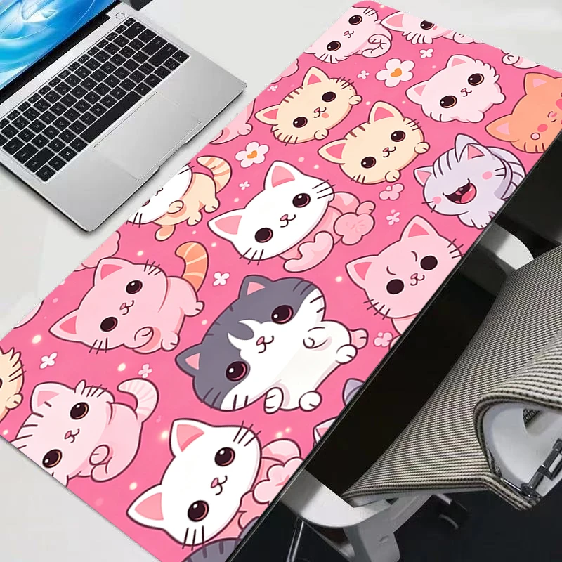 Mouse pad Anime Cute Cat professional eSports game players Speed Lock Edge Rubber Game Desk durable Mousepad Keyboard Mat