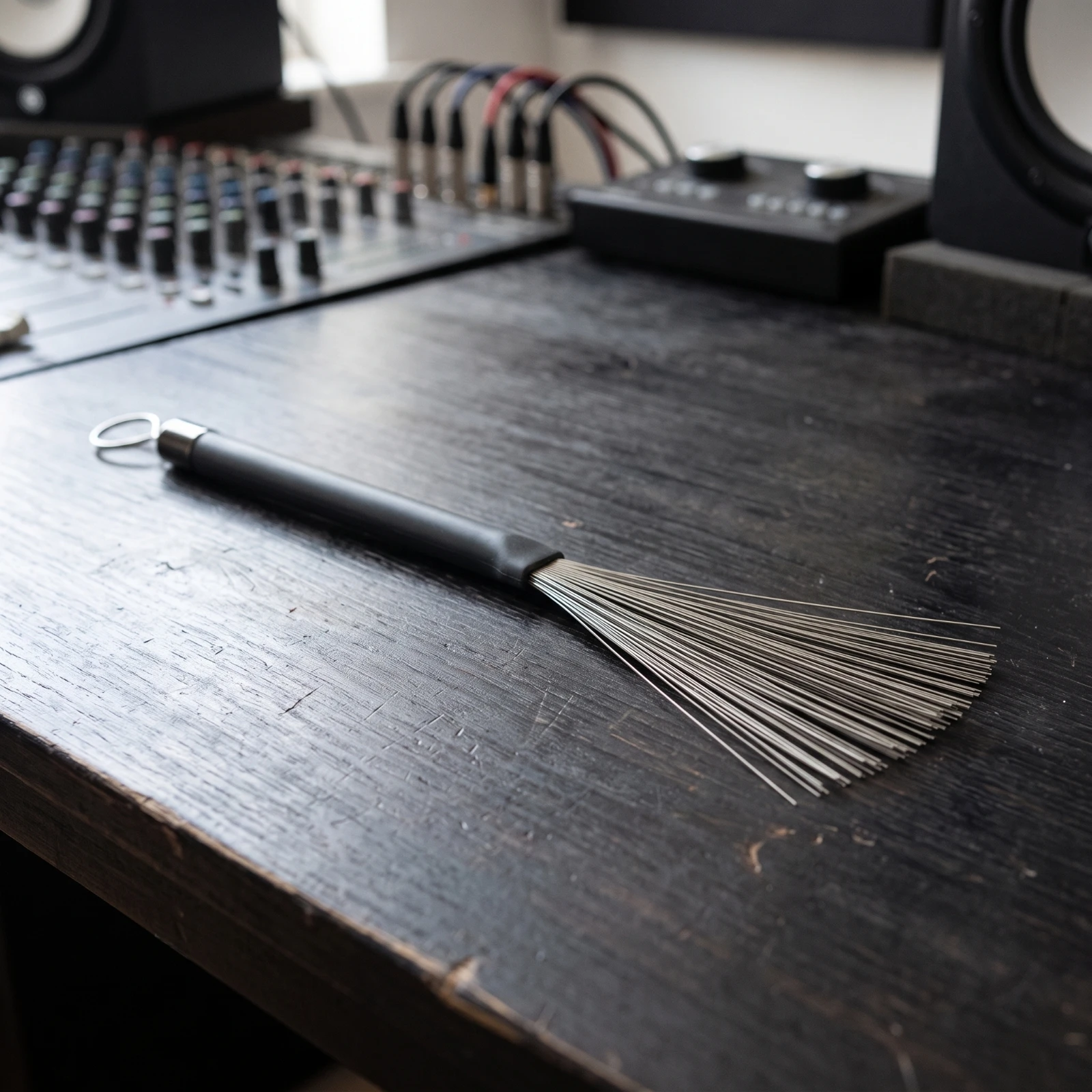Drum Brush with Telescopic Handle Metal Wire Drum Brush Brushes Compact Comfortable for Drummers, Gigs, Music Studios