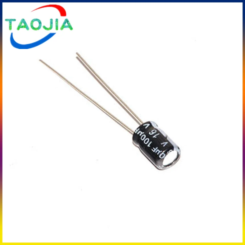 50pcs 100uF 16V 100MFD 16Volt 6*7mm Aluminum Electrolytic Capacitor Radial 100mf16v 100uf16v 16v100mf 16v100uf