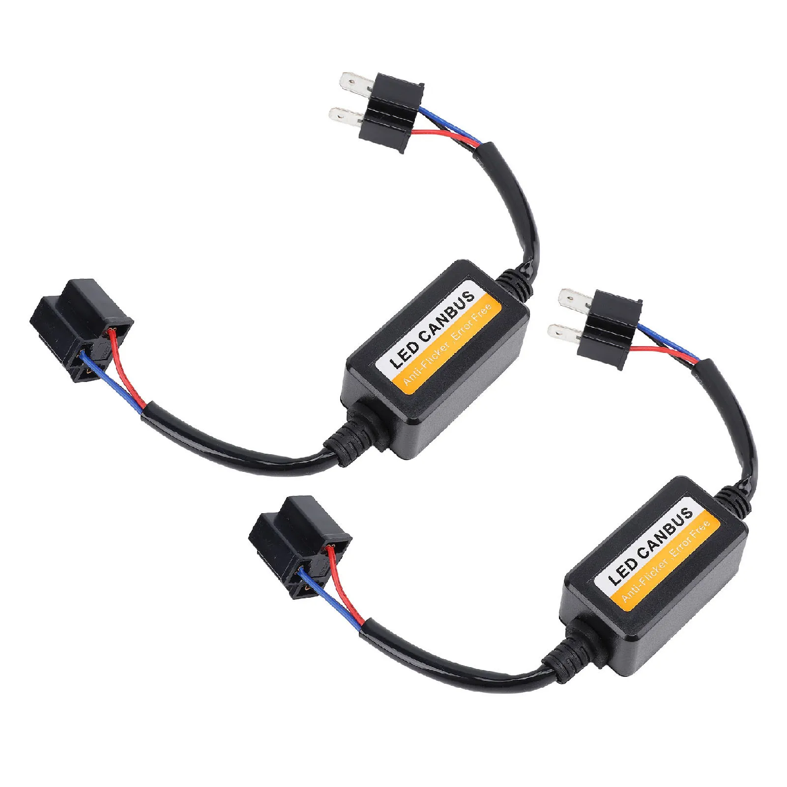 2pcs H4 LED CANbus Decoder DC 9 to 16V Plug and Play Anti Flickering LED Headlight Resistor Decoder