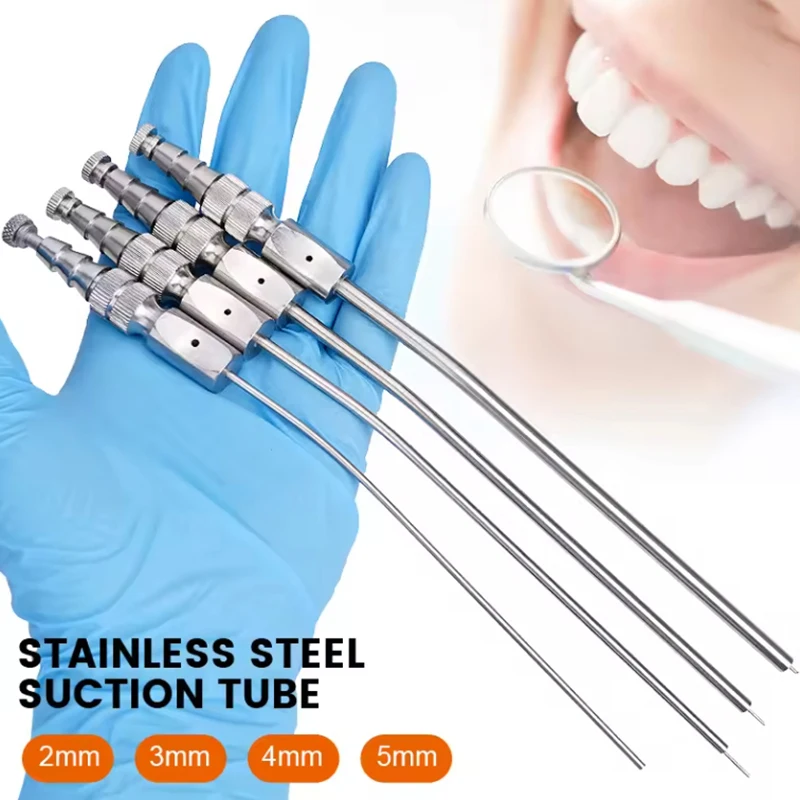 

Dental Medical Surgery Aspirator Stainless Steel Suction Tube Laboratory Tube 3mm/4mm/5mm Implant Surgical Tool For Dental Clin
