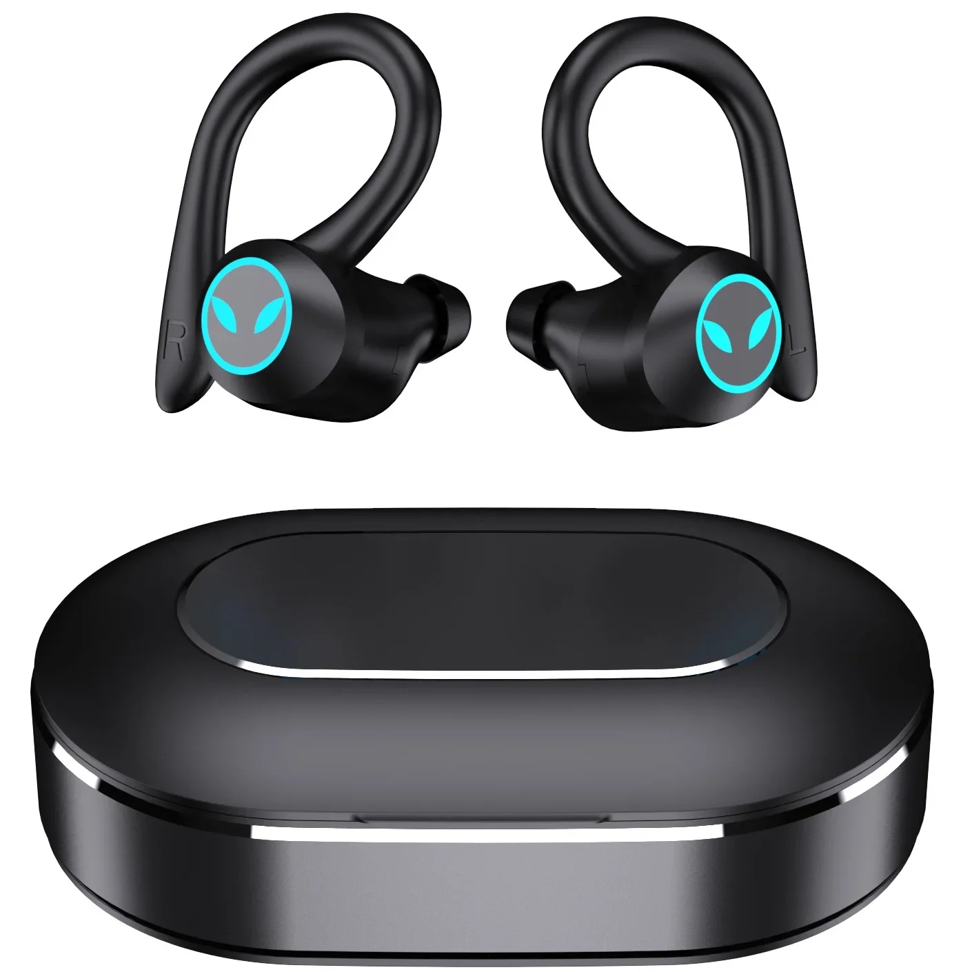スポーツワイヤレスイヤホン-hdマイク、タッチコントロールオーディオ、hifiステレオサウンド-bluetooth-54-twsヘッドホン、iphone用簡単設定