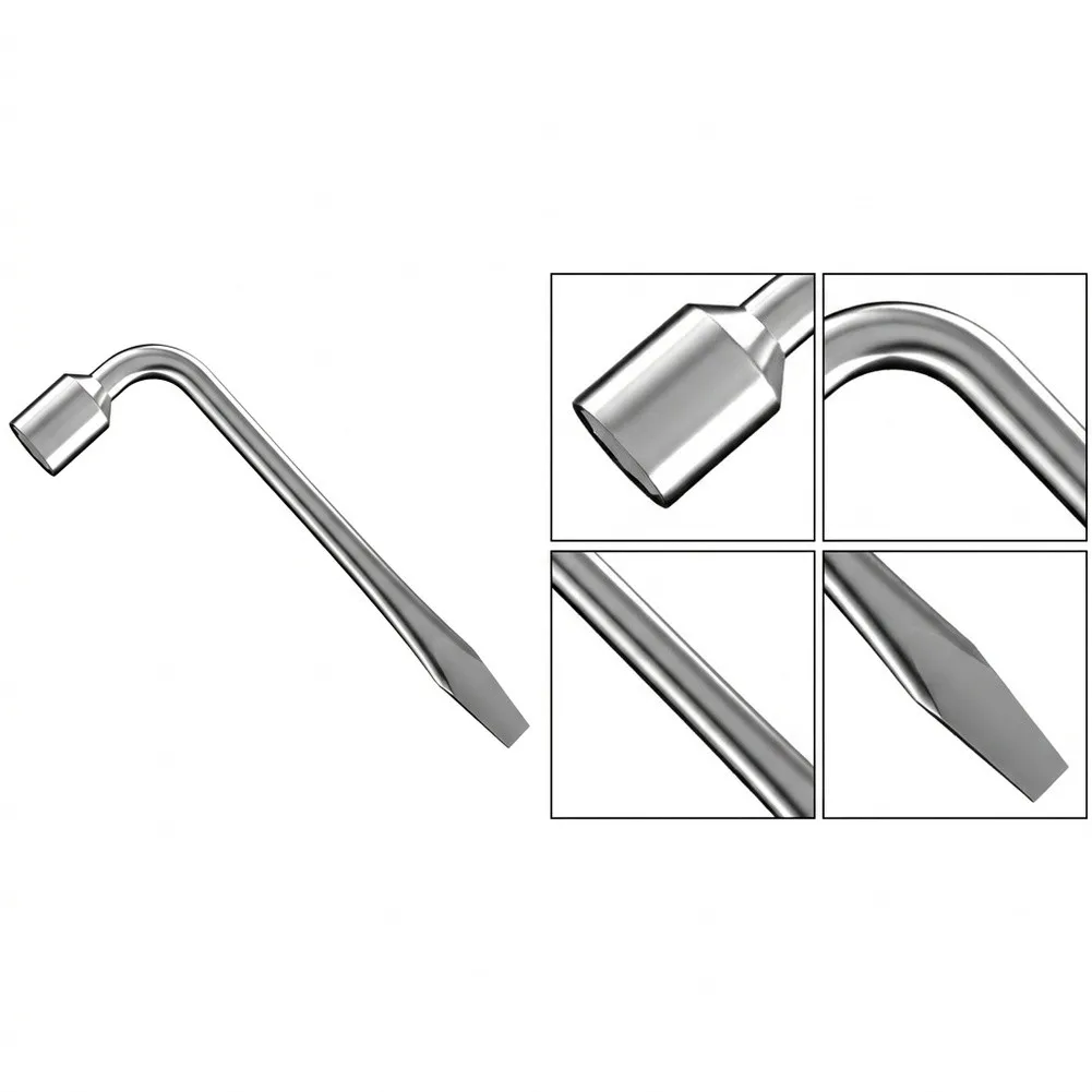 Tire Change Maintenance Tool 27.0*1.5*1.4cm L Type Lug Nut Remover Chrome Lug Nut Remover Tool Edge Ground Flat Head