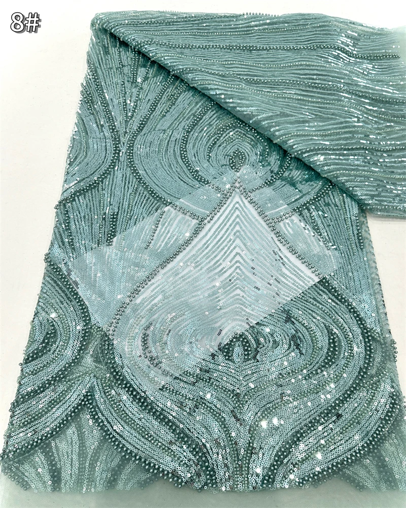 الأفريقي الفرنسي شبكة الدانتيل الخرز النسيج الفاخرة النيجيري صافي الدانتيل مع الترتر فساتين الزفاف للنساء جودة عالية 5 ياردة