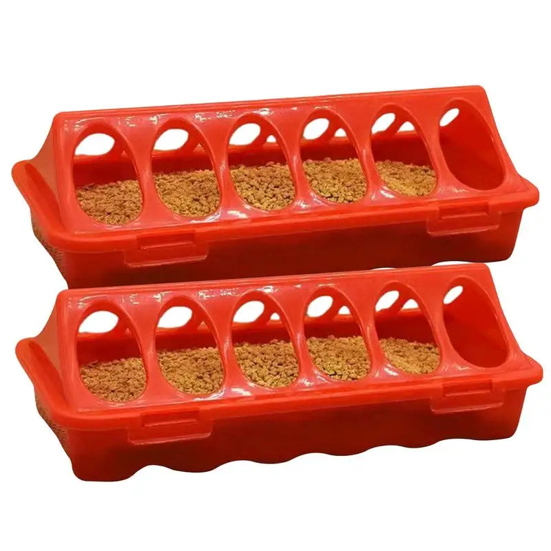 Chick Feeder Chicken Bird Pigeon Flip-Top Anti-Spread Feeder Plastic Clamshell Feeding Chicken Groove Feeding Bucket Breeding