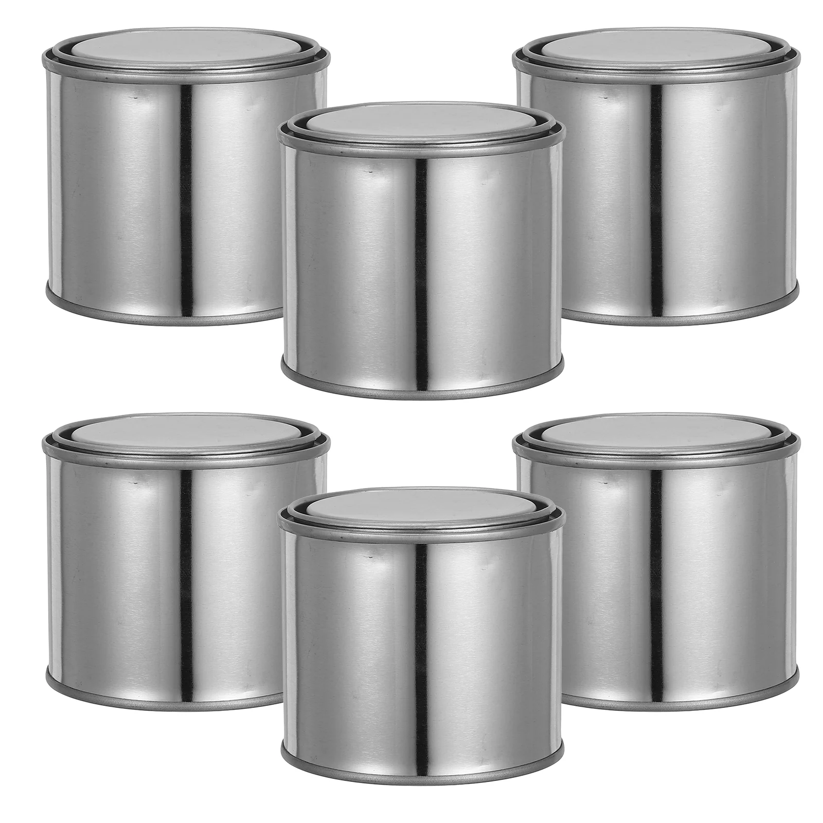 

6pcs Iron Round Paint Cans Practical Paint Storage Can Durable Ink Container (02L) Paint Container Ink Can