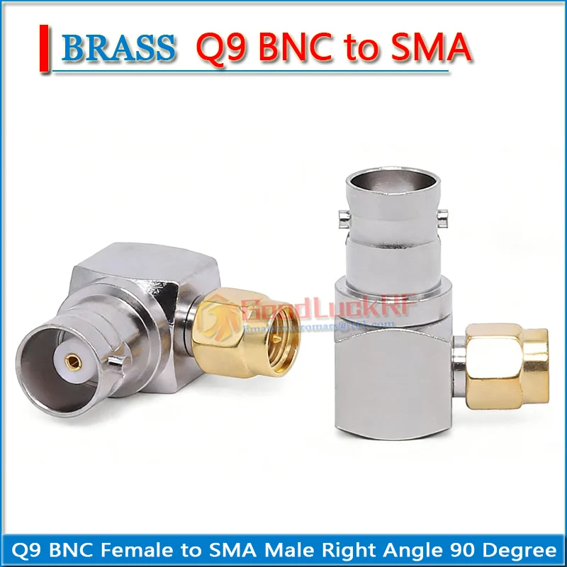 

SMA Male to Q9 BNC Female Right Angle 90 Degree Gold Plated Copper 50ohm SMA/BNC-JKW BNC/SMA-KJW RF Connector Adapter Socke