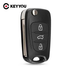 KEYYOU 10pcs/lot New Car Key Shell Replacement 3 Buttons  Flip Remote Key Case Blank Cover For Kia K2 K5