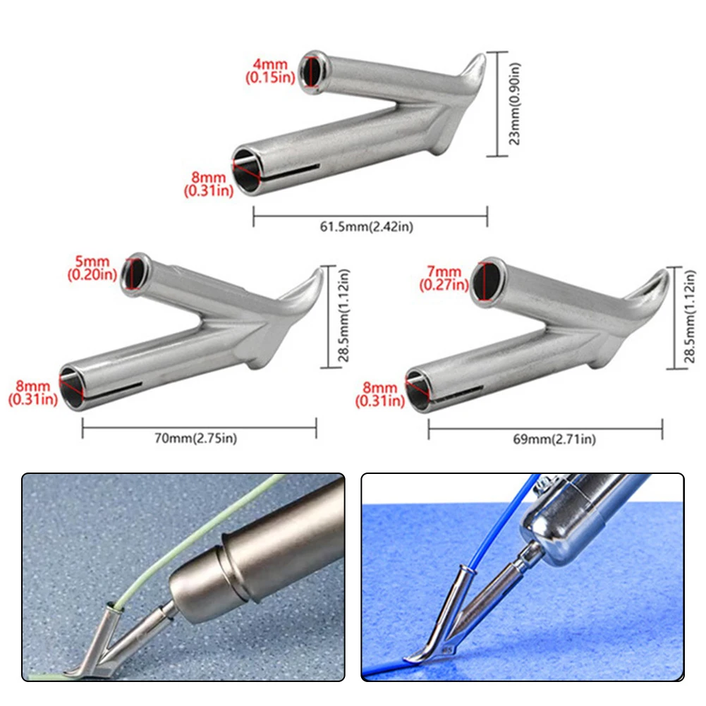 3pcs Quick Soldering Welding Nozzle 4mm 5mm 7mm For Thermal Guns Weld Nozzle Hot Air PVC Soldering Tip Round Y Guns Head