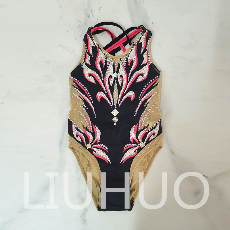 

Synchronized Swimming Suit With Rhinestones Swimsuit Girls Competition Dress