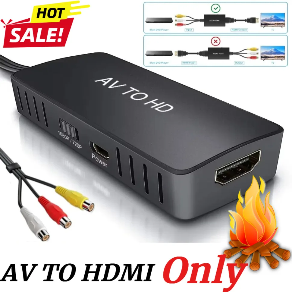 RCA to HDMI-compatible Converter Cable 1080P AV to HDMI-compatible Adapter For PS1/2/3 STB Xbox VHS VCR Blue-Ray DVD Players