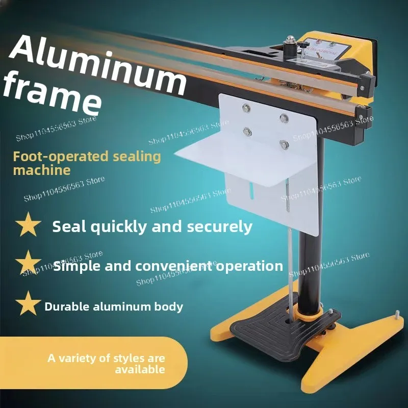 Foot Operated Vertical Bag Sealing Machine with Aluminum Frame, for PE Film Shrink Wrap and Tea Rice Packaging