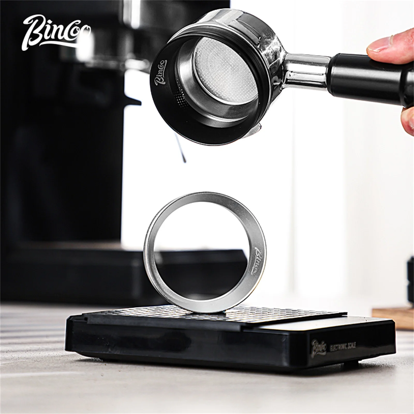 Bincoo Anti-Static Coffee Distributor, Magnetic Dosing Funnel, Fits 51/58mm, For Delonghi Breville Portafilter Barista Tools