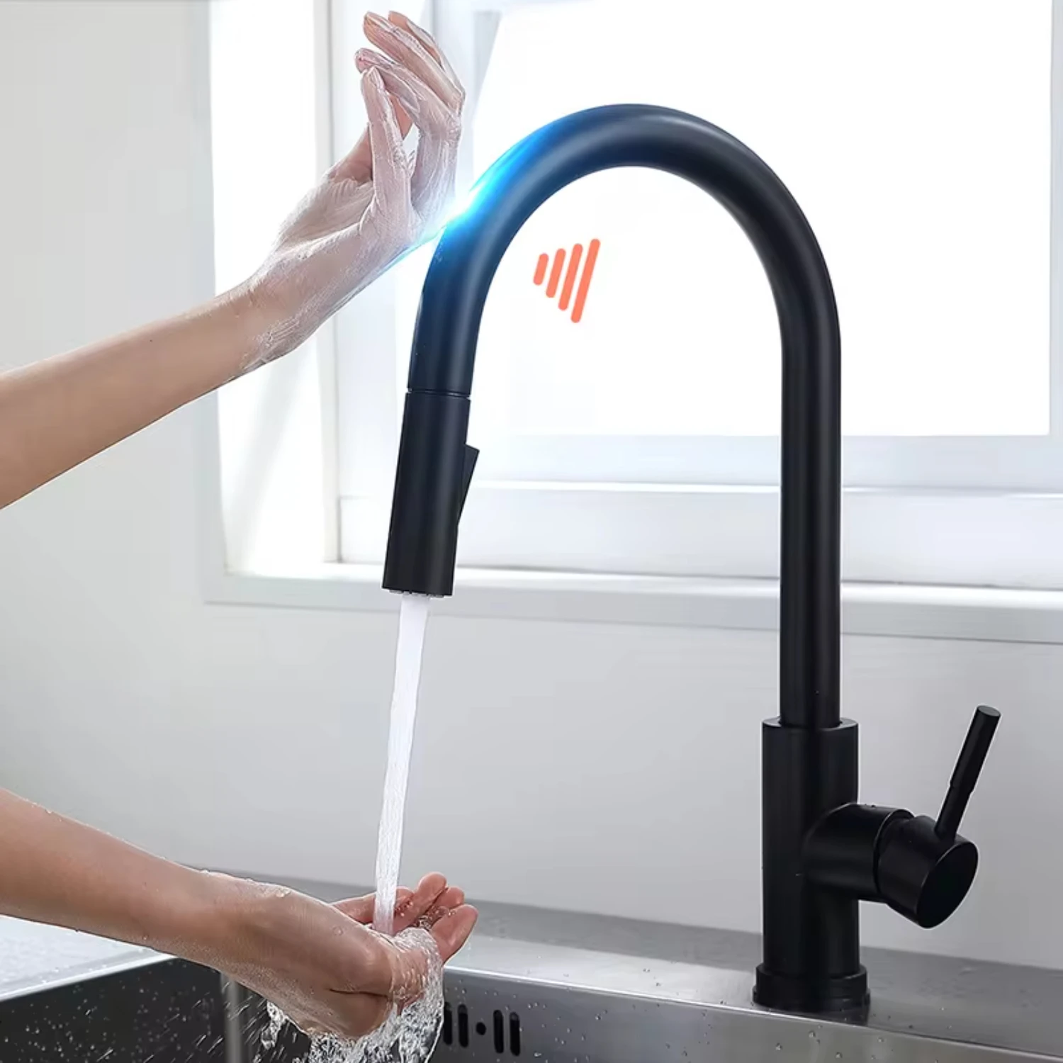 

Smart Kitchen Faucets Crane Sensor Kitchen Water Tap Sink Mixer Rotate Faucet Sensor Water Mixer KH-1005