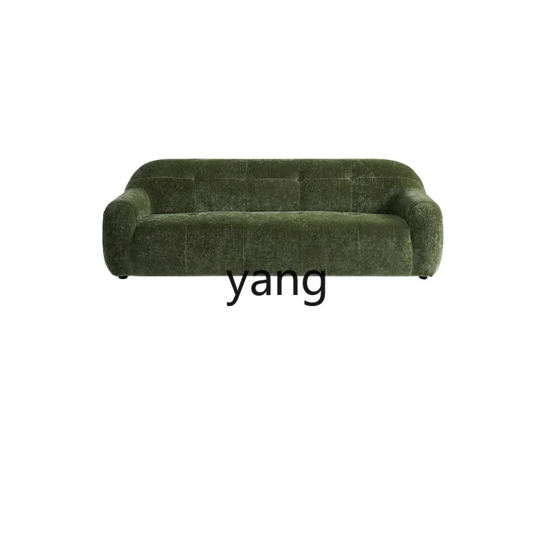 CX fabric sofa retro green living room pearlescent satin velvet straight row three people