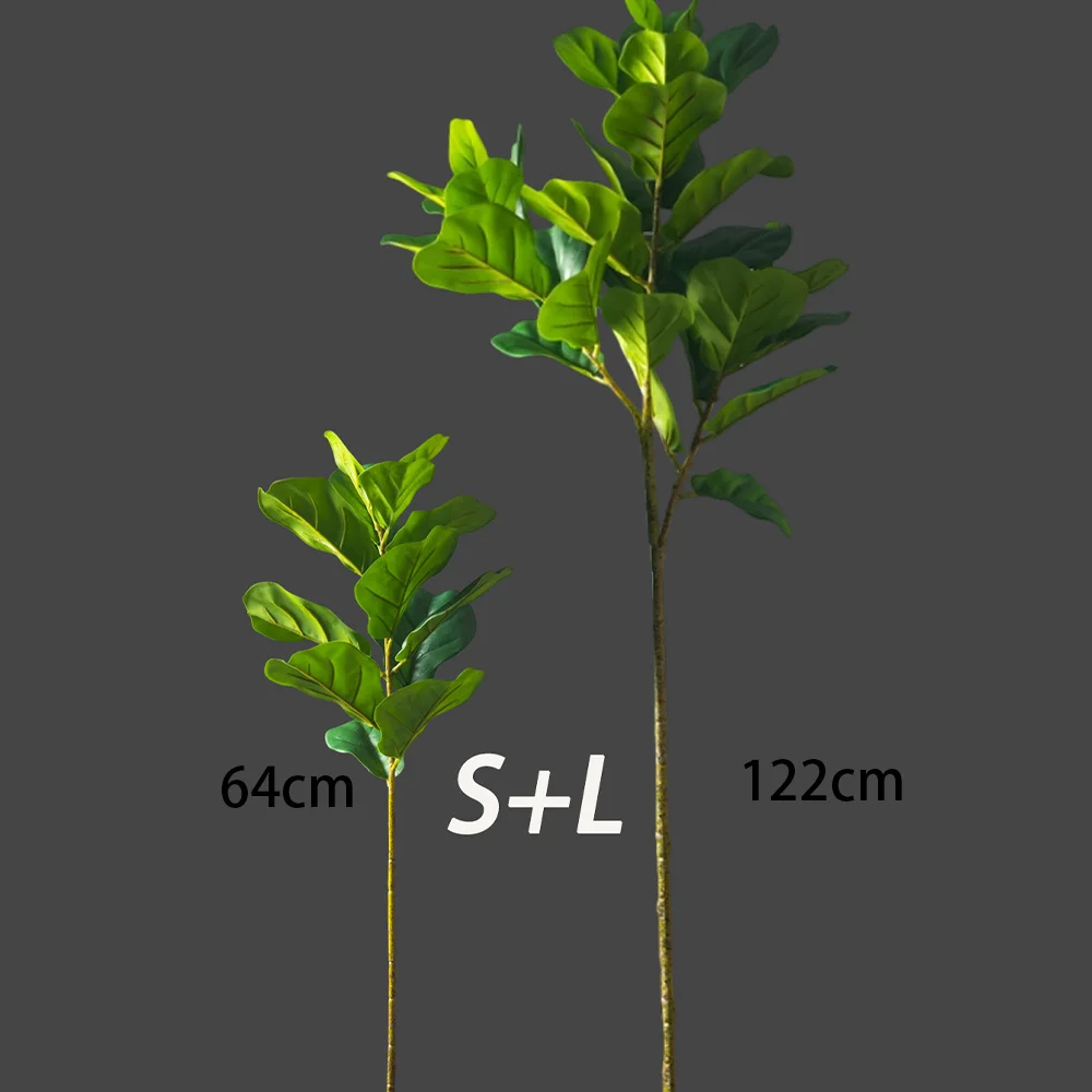 64/122 cm großer künstlicher Ficusbaum, künstliche Eichenpflanze, tropischer Ficus-figueirobaum, Kunststoff-Banyan-Blätter für Haus, Garten, Hochzeitsdekoration – Detail 11