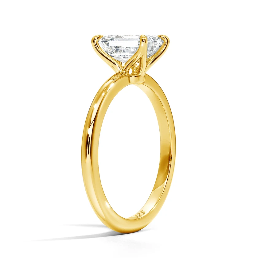Mit Zertifikat 925 Silber Moissanit-Ring Smaragdschliff 3ct 7*9mm Stein Besteht Diamantentest Schmuck für Frauen Hochzeitsgeschenk Damen – Detail 4