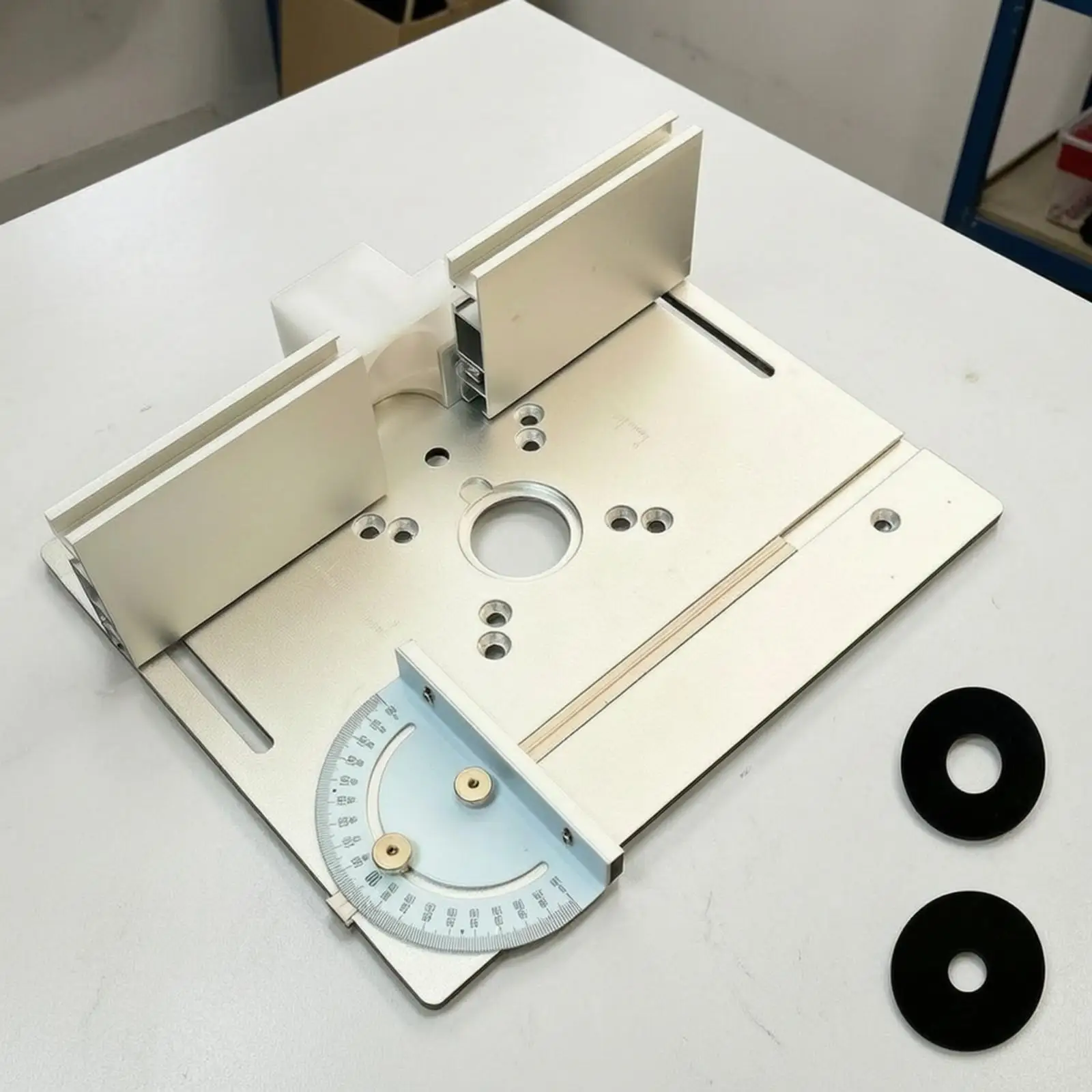 Woodworking Router Table Insert Plate Aluminum Alloy Inverter Plate with Adjustment Slots for Stable Shaping Tasks