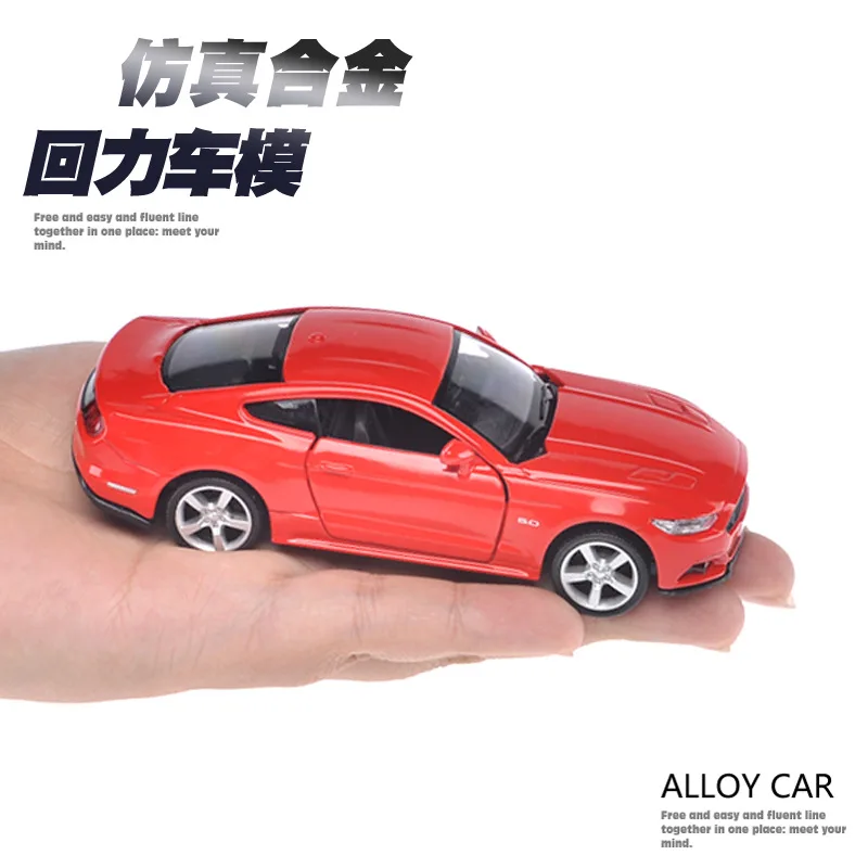 2015 Mustang GT Tricolor Alloy Car Model Sports Car Power Back Door Toy Car Gifts view 4