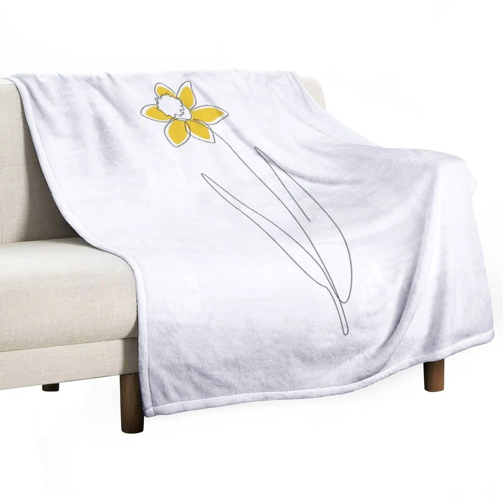 Mustard Daffodil Throw Blanket Polar valentine gift ideas Blankets