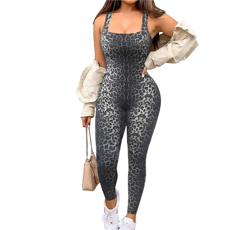 

FloralPrinted Jumpsuit Sleeveless Square Neck Jumpsuit Backless Butt Lifting Jumpsuit BodyShaping TummyControl Sporty Romper