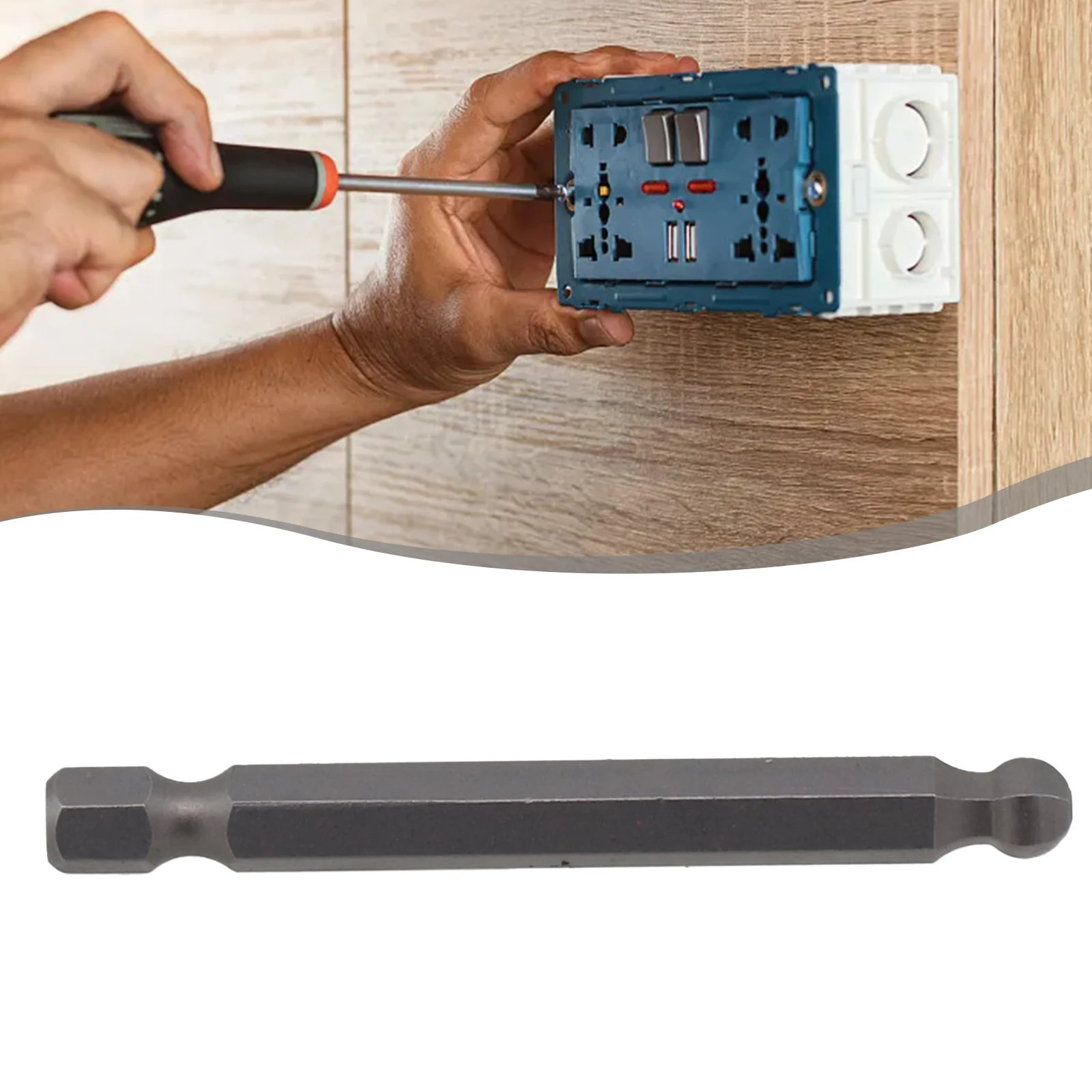 65mm Ball End Hexagonal Bit For .5 H3 H4 H5 H6 H8 Made Of Alloy Steel Fits Electric Screwdrivers Drills And Pneumatic Tools