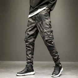 Pantaloni in pelle uomo inverno elastico in vita a vita alta Casual dimagrante impermeabile antivento pantaloni militari in pelle pantaloni Cargo maschili