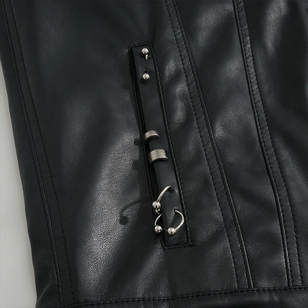 Giacca nera con borchie da uomo WFMD # 0414