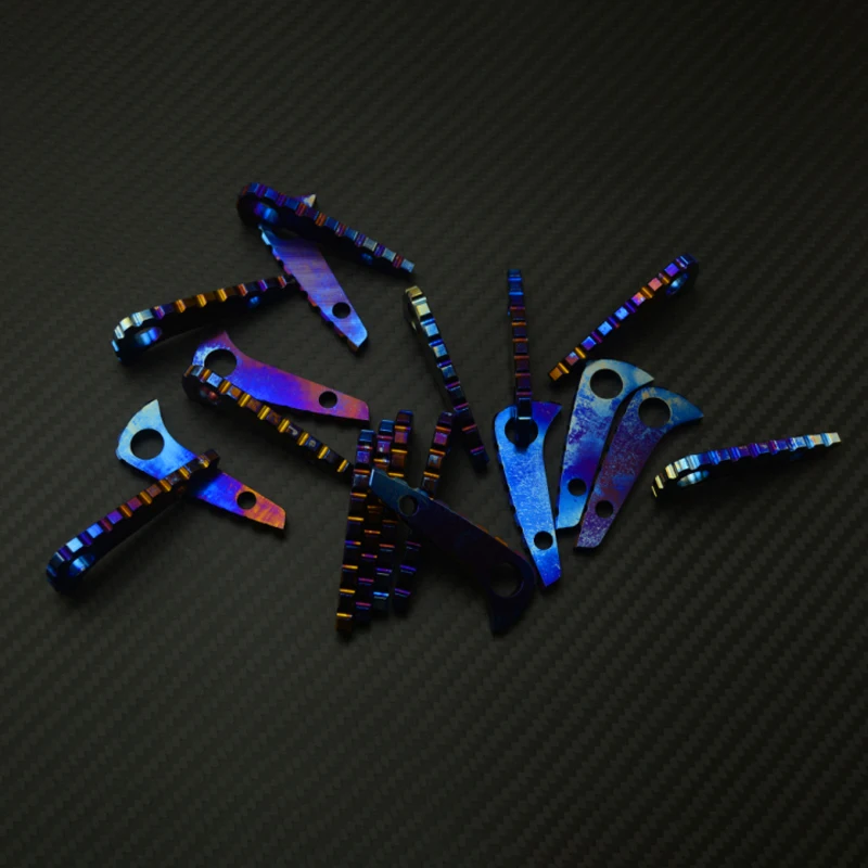 Imagem -06 - Liga de Titânio Voltar Spacer Spine Keel Punho da Faca Cores Spyderco C81 Paramilitar2 Para2 Pm2 Dorsal Ridge Backspacer 1pc