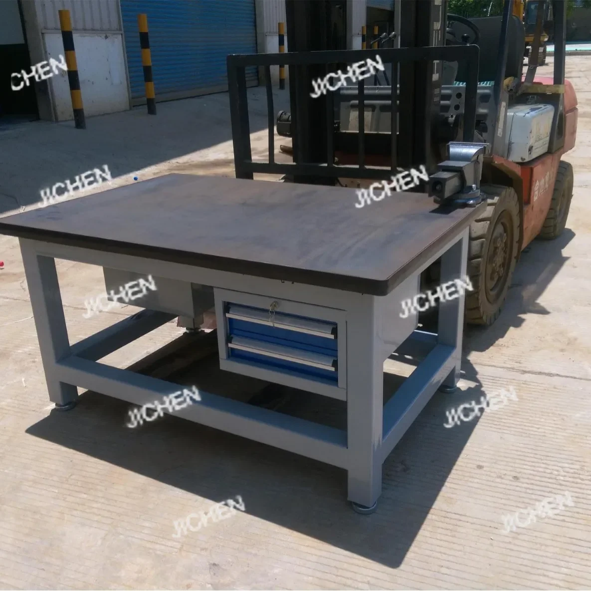 Banco HS DepositFitter, bancada de placa de aço resistente e pé ajustável