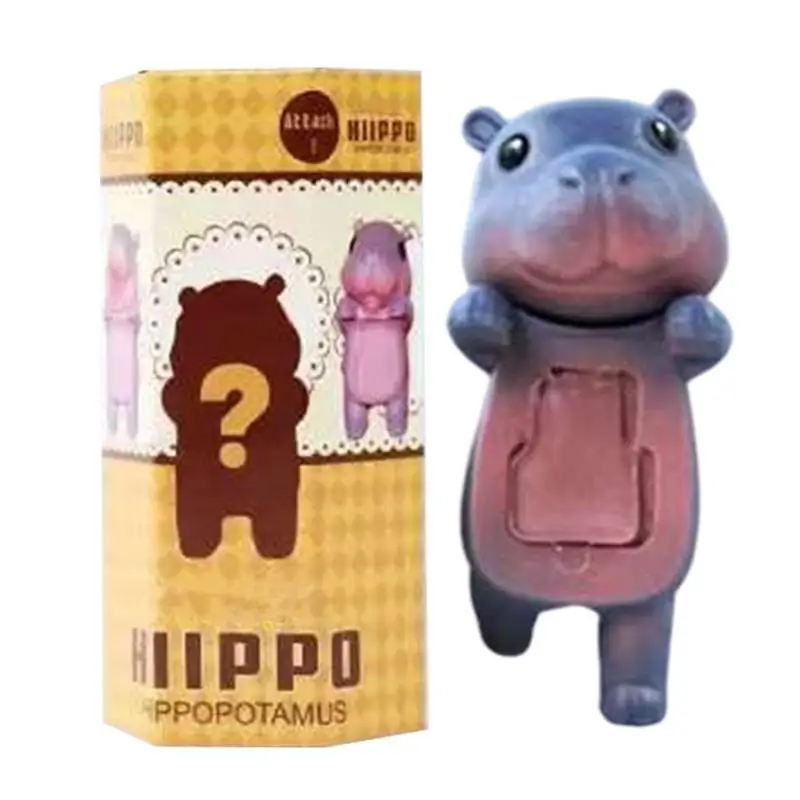 Creative Cartoon Moo Deng Hippo Figurine Phone Computer Screen Car Navigator Screen Decoration Car Home Desk Decoration