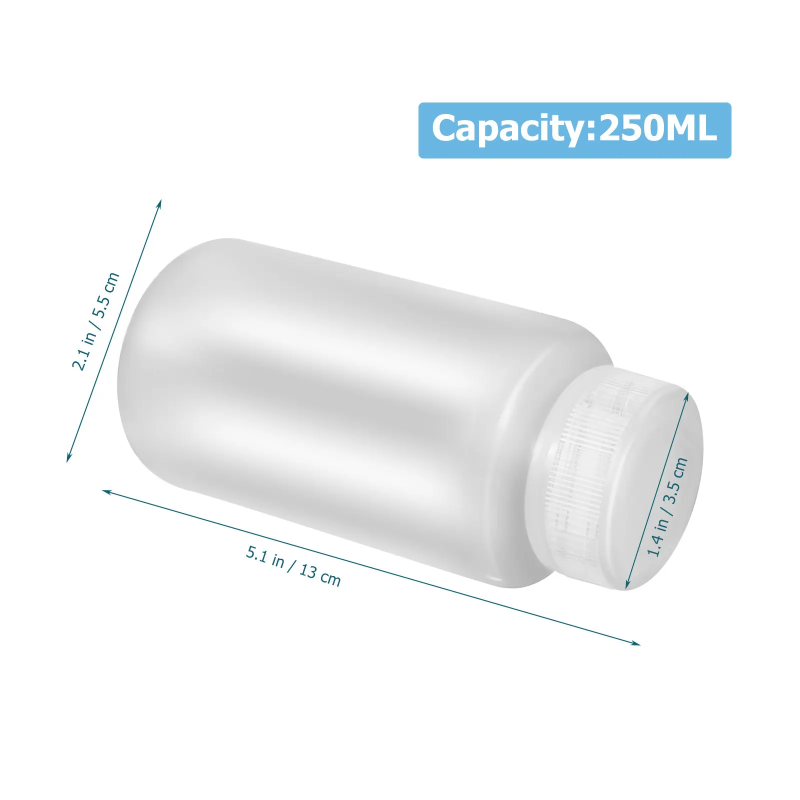 5 Pcs Chemical Container Bottle Wide Mouth Reagent Tiny Plastic Bottles Science Lab Containers