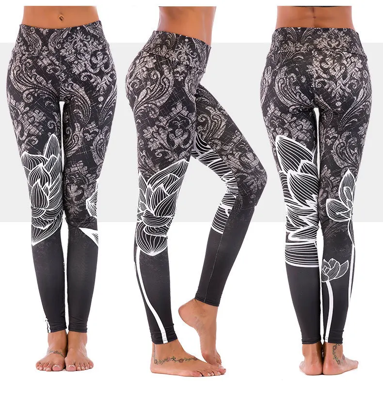 

Ladies Yoga Pants and Tops Exercise Print Yoga Women's Fitness Leggings Pants Digital Geometric Tight Yoga Pants