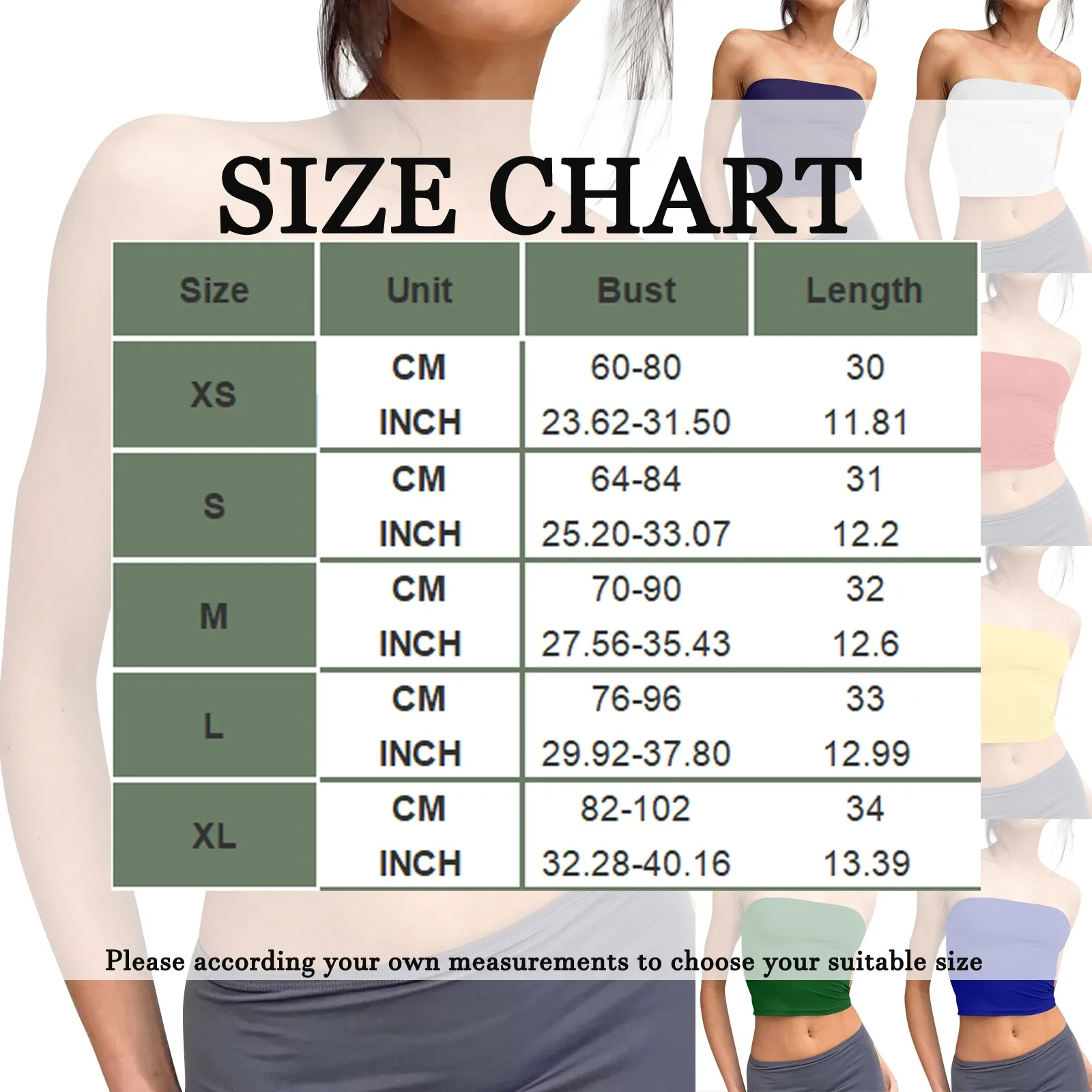 Womens Strapless Crop Tops Basic Backless Sleeveless Bandeau Cute Sexy Tops Trend Street Fashion Classic Solid Tube Tops