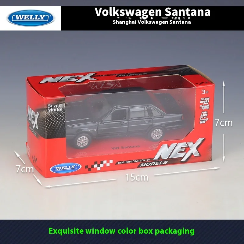 Volkswagen Santana (Pu Sang) simulation alloy car Willie WELLY1:36 double-door model pull-back car collection toy gifts