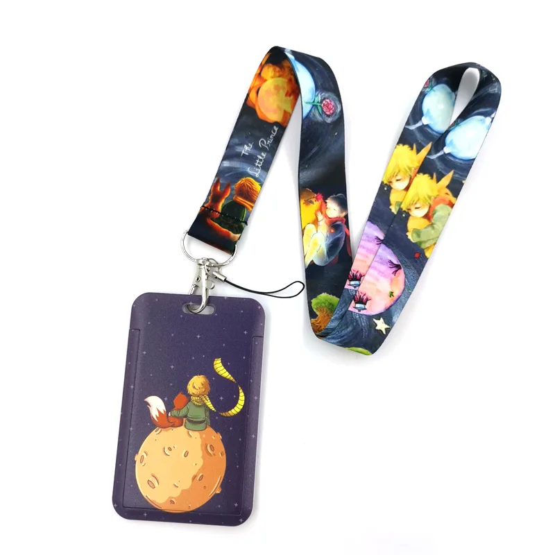 Little Prince Fashion Lanyard ID Badge Holder Bus Pass Case Cover Slip Bank Credit Card Holder Strap Card Holder