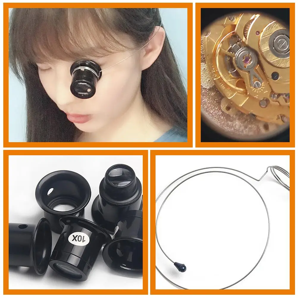 Watch Eye Clip Magnifier Work Watches Portable Metal Watchmaker Jewelry Glass