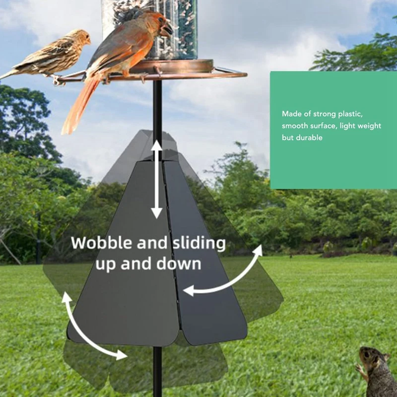 Squirrel Proof Bird Feeder Baffle Guard Squirrel Flapper Bird Feeder With Anti-Theft Rotation Hanging Bird Feeder Combo Durable