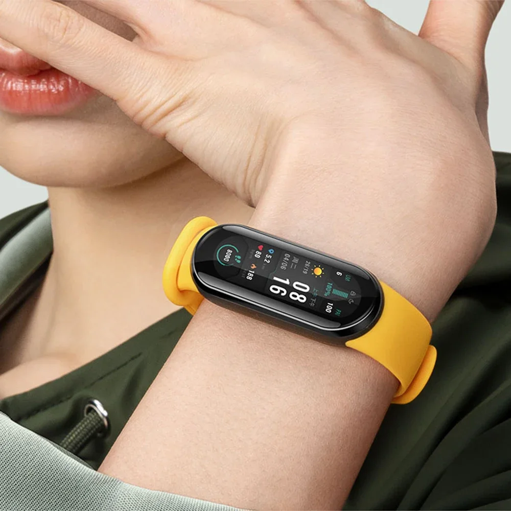 Nuovo cinturino di ricambio in silicone colorato per Xiaomi Mi Band 8 7 6 5 4 3 Bracciale Mi Band 4 5 6 7 8 Accessori 44 colori